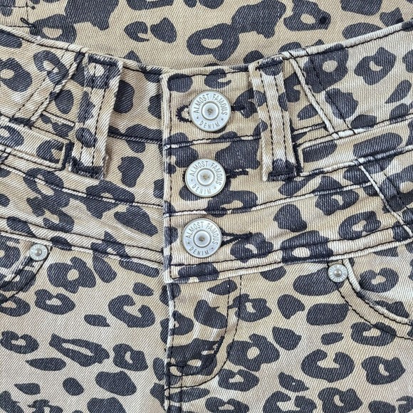 Almost Famous Animal Print Mid Rise Skinny Jean 1 - Picture 3 of 8